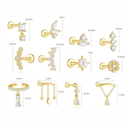 Sun Series Flat Back Stud