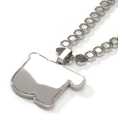 Baguette Cut Double Layer Custom Letter Pendant