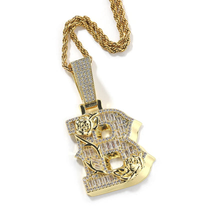 Thorns Rose Custom Letter Pendant