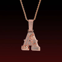 Thorns Rose Custom Letter Pendant