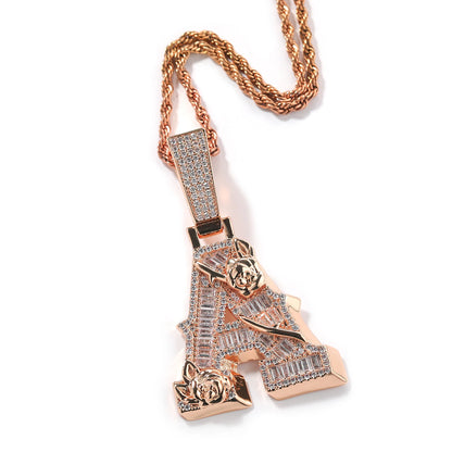 Thorns Rose Custom Letter Pendant