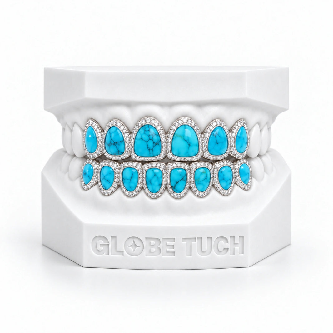 Turquoise Halo Custom Grillz