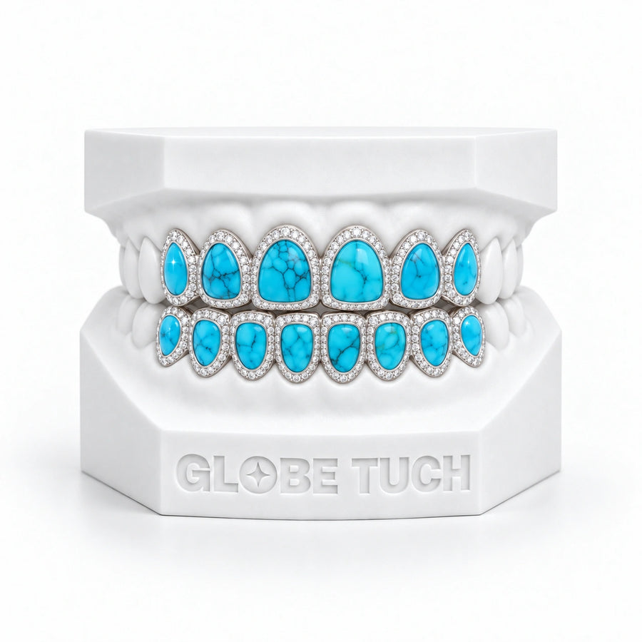 Turquoise Halo Custom Grillz