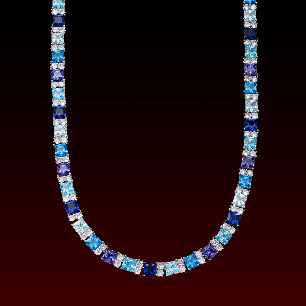 Mix Color Gemstone Tennis Chain