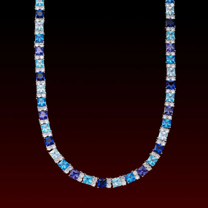 Mix Color Gemstone Tennis Chain