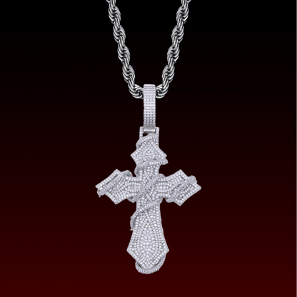 Thorns Cross Iced Out Pendant
