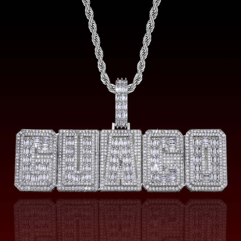 Baguette Box Custom Letter Pendant