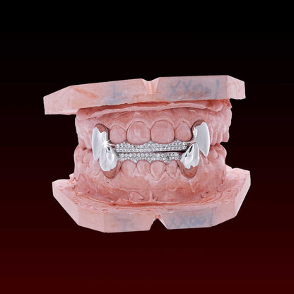 Vampire Fang Custom Moissanite Custom Bar Grillz