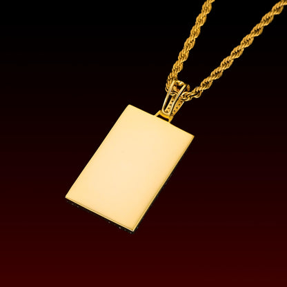 Square Photo Pendant Custom Moissanite Pendant