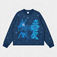 Crystal Waffle Rhinestone Long Sleeve Tee