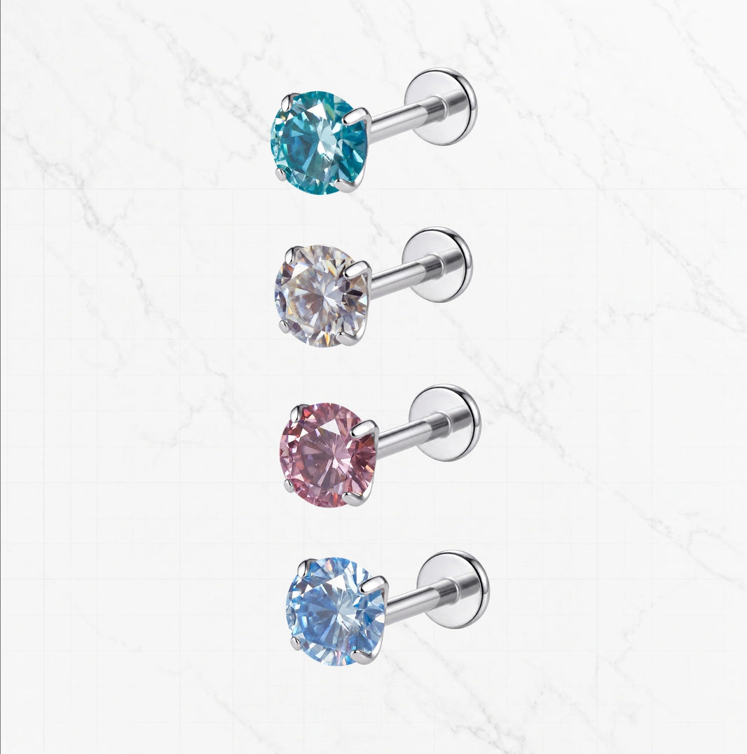 Moissanite Flat Back Stud