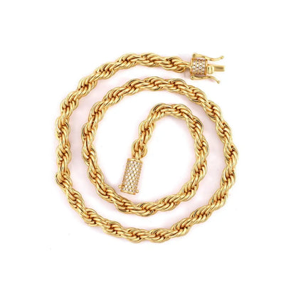 Moissanite Clasp 6MM Rope Chain