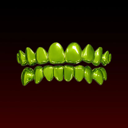 Green Color Polished Custom Grillz