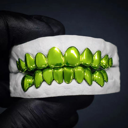 Green Color Polished Custom Grillz