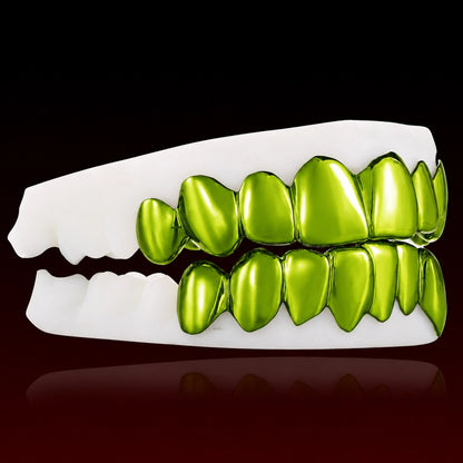 Green Color Polished Custom Grillz