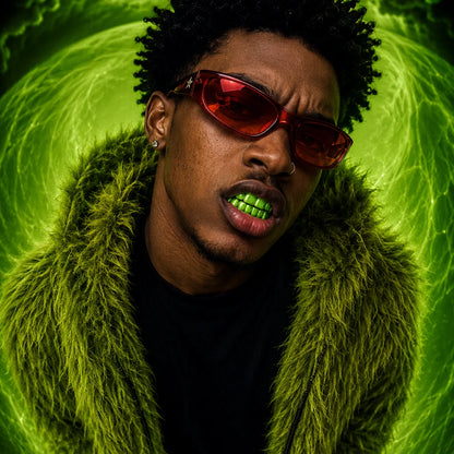 Green Color Polished Custom Grillz