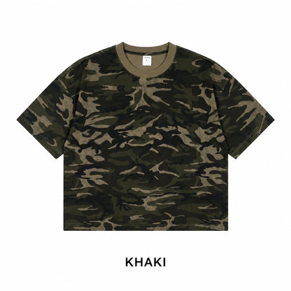 240G Washed Camo Oversized Graphic T-Shirt