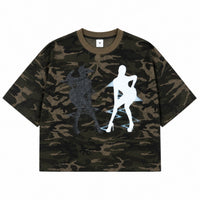 240G Washed Camo Oversized Graphic T-Shirt