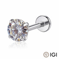 Lab Diamond Flat Back Stud