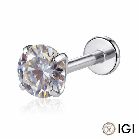 Lab Diamond Flat Back Stud