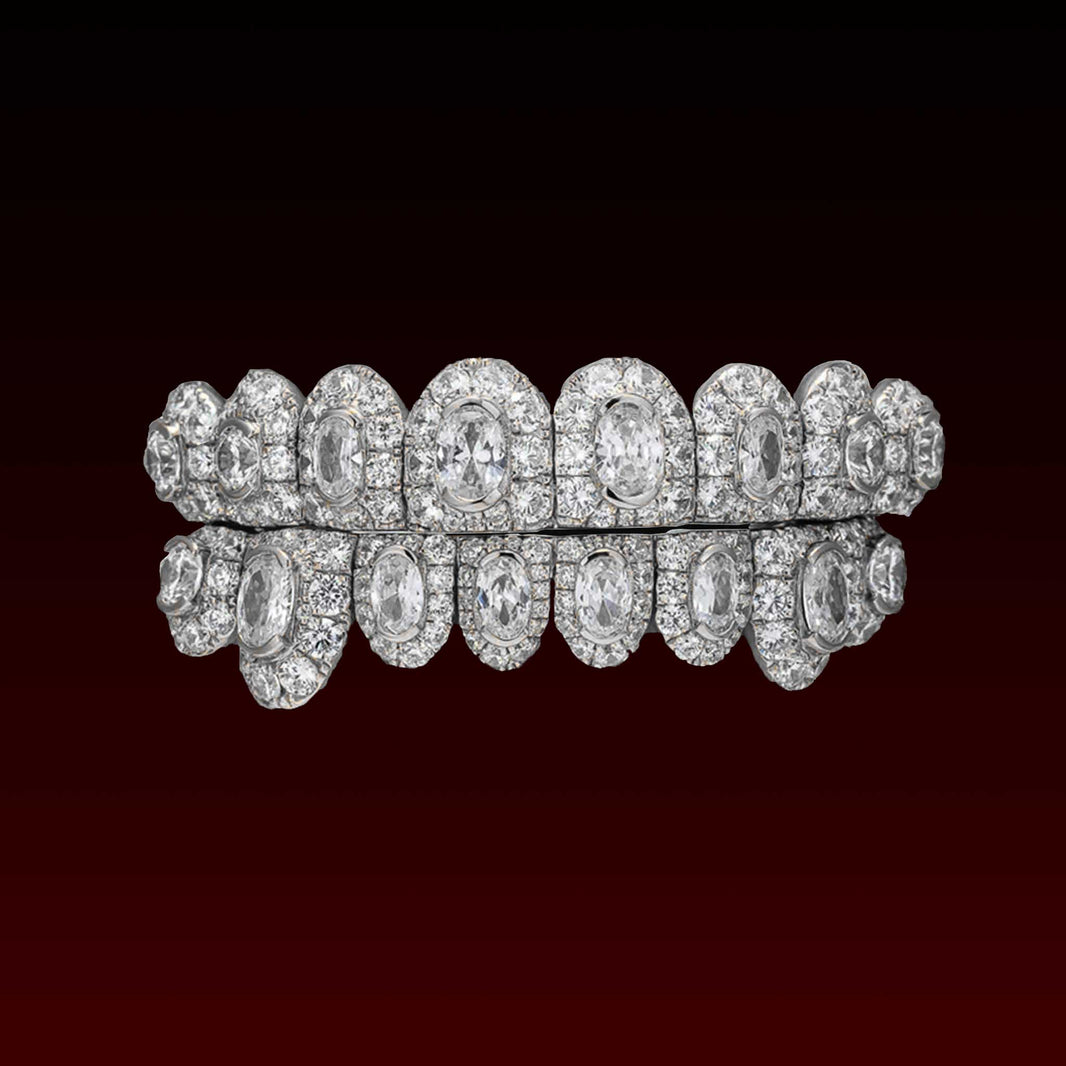 Oval Cut Center Stone Custom Moissanite Grillz
