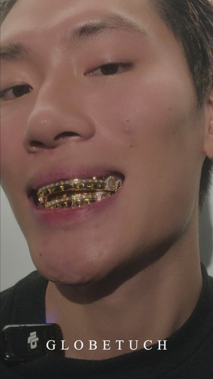 Open Face Baguette Bar Custom Moissanite Grillz