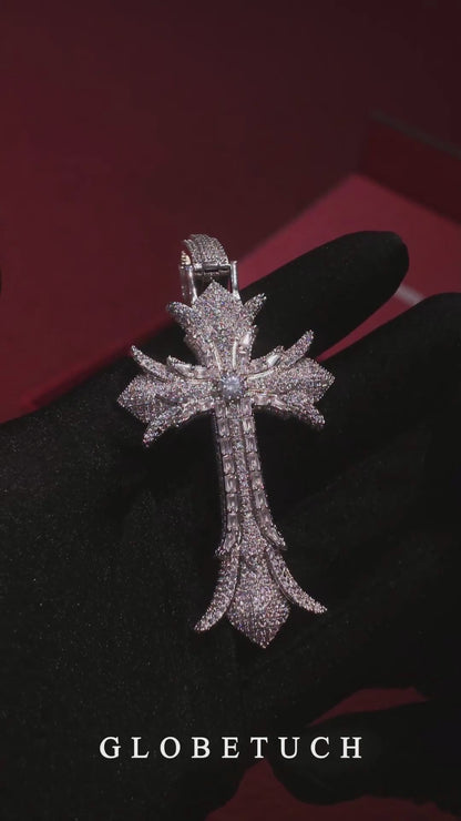 Gothic Cross Iced Out Pendant