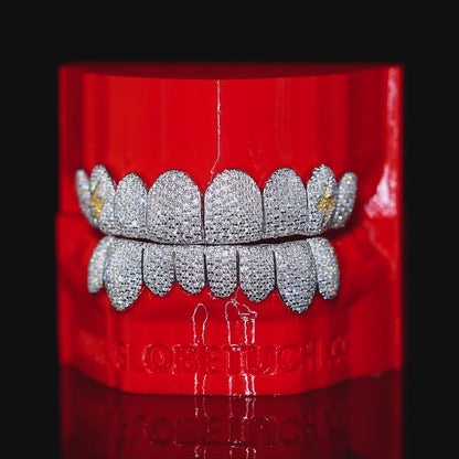 Perm Cut Lightning Sign Fangs Custom Moissanite Grillz