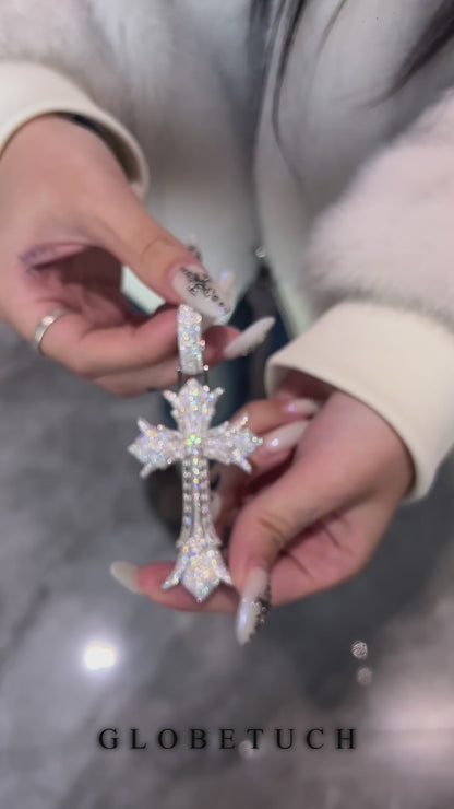 S925 Moissanite Gothic Cross Pendant