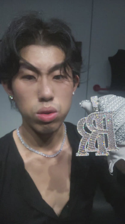 Baguette Cut RR Iced Out Pendant