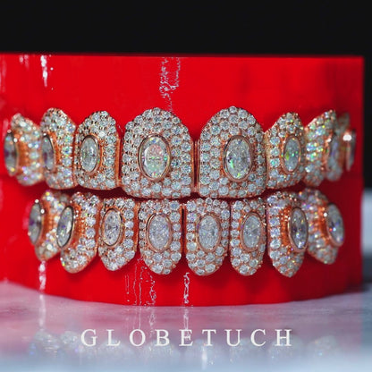 Oval Cut Honeymoon Custom Moissanite Grillz