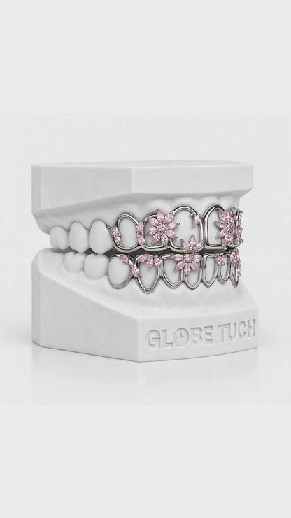 Pink Sakura Flower Custom Grillz