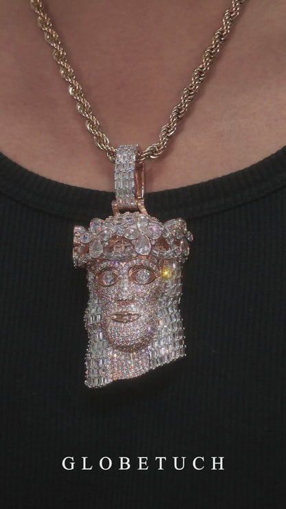 Baguette Cut Jesus Iced Out Pendant