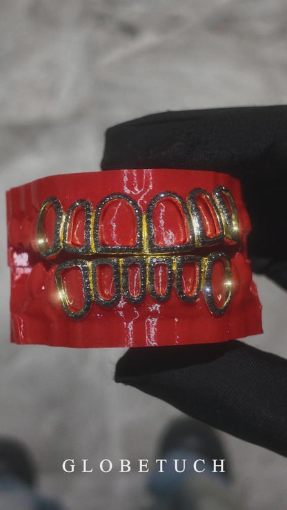 Open Face Custom Black Moissanite Grillz