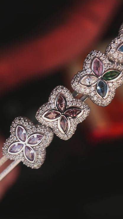 Marquise Cut Flower Moissanite Stud Earrings