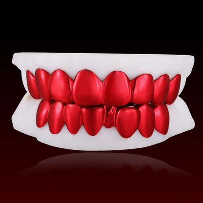 Red Color Vampire Polished Custom Grillz