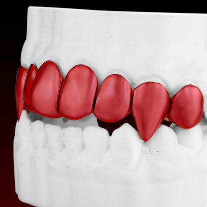Red Color Vampire Polished Custom Grillz