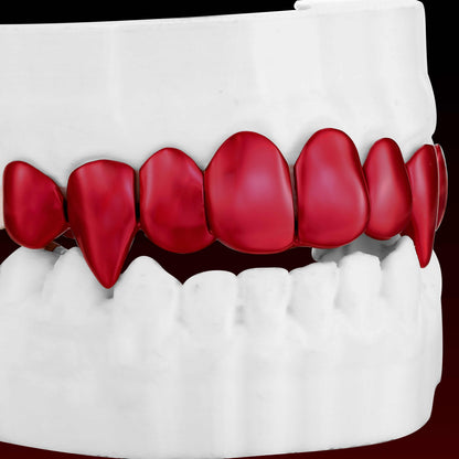 Red Color Vampire Polished Custom Grillz