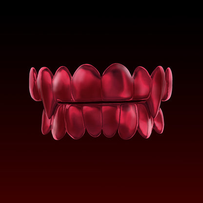 Red Color Vampire Polished Custom Grillz