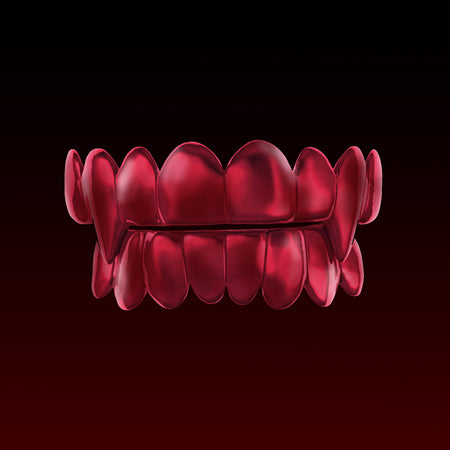 Red Color Vampire Polished Custom Grillz