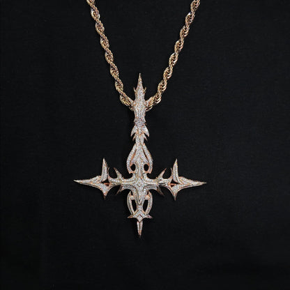 Gothic Flame Cross Pendant