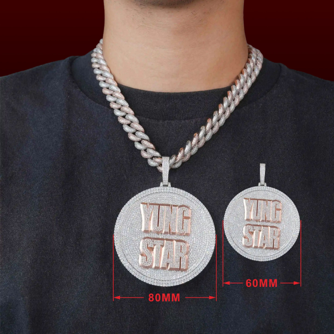 Custom Letter 3D Disc Pendant