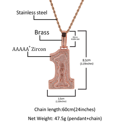 Top One Custom Number Pendant