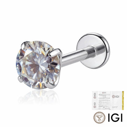 Lab Diamond Flat Back Stud